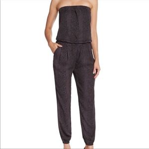 Joie Strapless Snakeskin Jumpsuit with Pockets Size XS